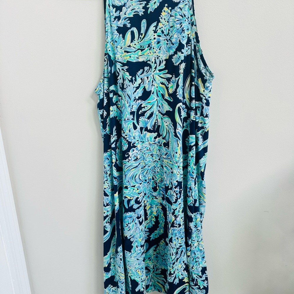 Lilly Pulitzer Blue Maxi Sundress Halter Neckline